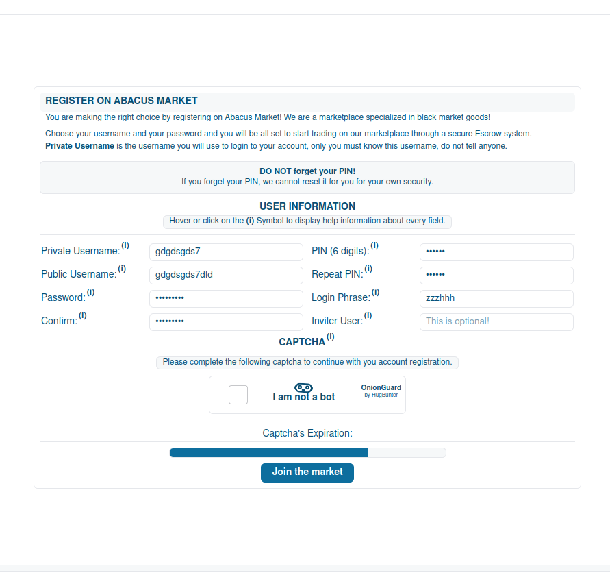 Register form
